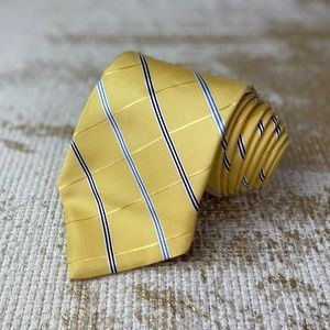 NAUTICA Men’s Yellow, Blue & White Stripe Necktie | Office Business Career Work